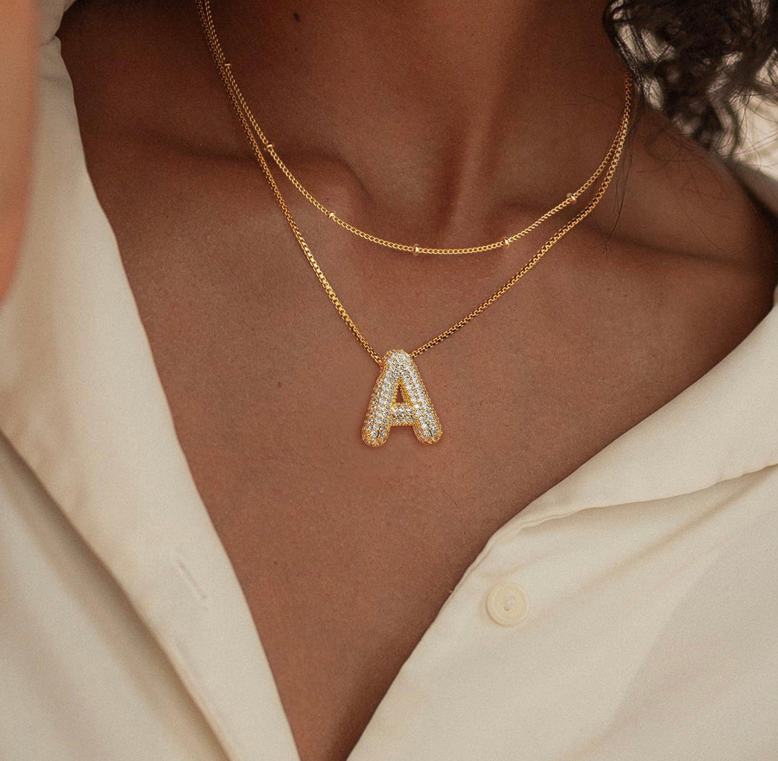 BUBBLE LETTER NECKLACE